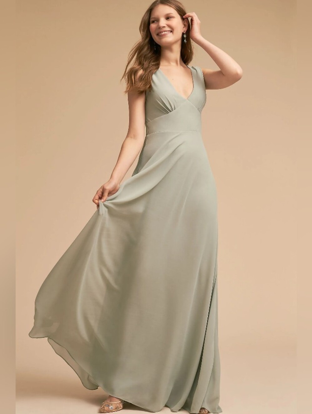 BHLDN Anthropologie Capulet Chiffon Maxi Dress